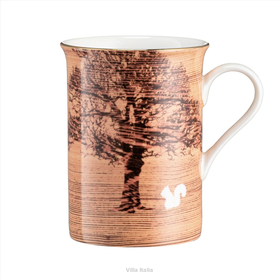 Kubek porcelanowy dekorowany 290 ml ORZECH ciemny