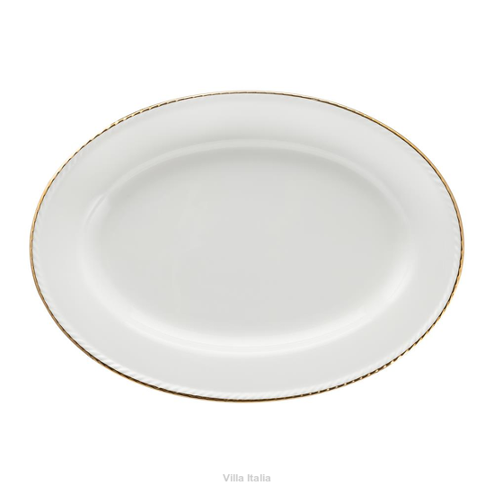 półmisek porcelanowy ze złotą obwódką