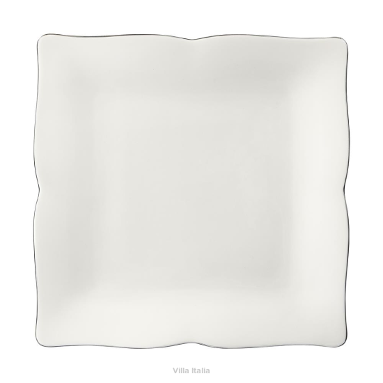 talerz kwadratowy z porcelany z platynową obwódką