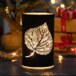 Lampion czarny szklany NOTTE - LED liść 1