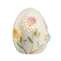 Jajko wielkanocne porcelanowe 13 cm Lampion LED LAURA