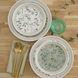 Serwis obiadowo kawowy porcelanowy na 12 osób NORIKO WHITE GREEN 40