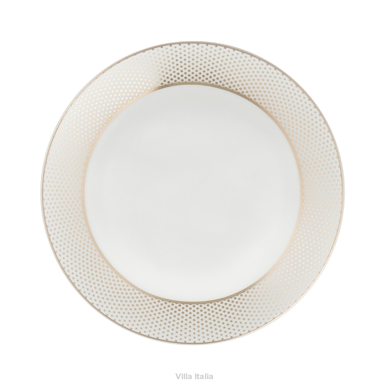 elegancki, porcelanowy talerz ze złotym wzorem