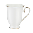 kubek porcelanowy biały malowany ręcznie złotem