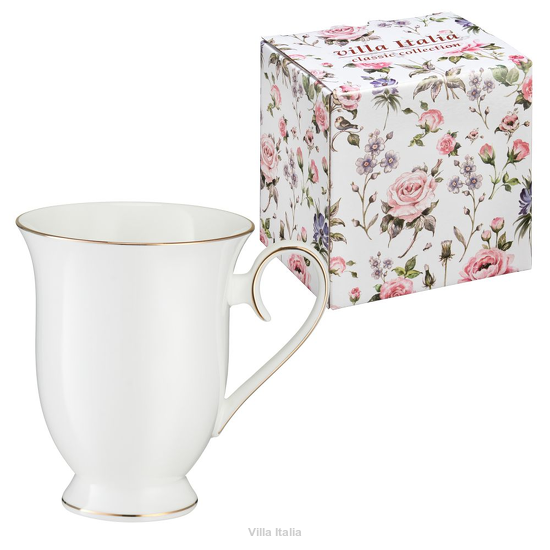 elegancki kubek porcelanowy biały na prezent