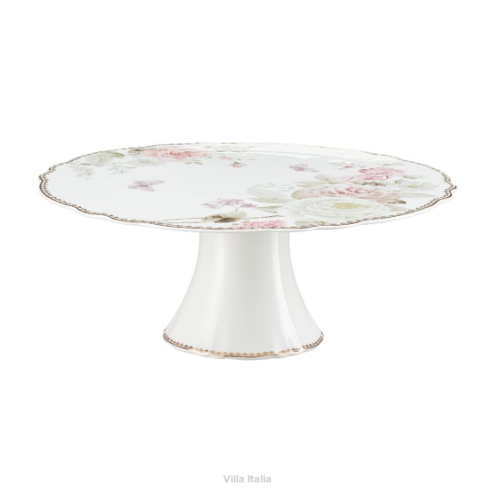 elegancka patera w kwiaty porcelanowa na nóżce