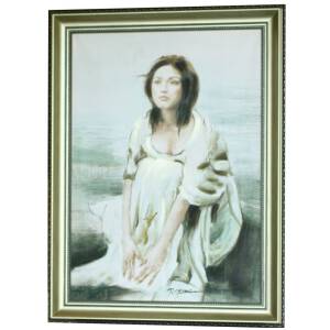 Obraz Kobieta w białej sukni 50 x 70 cm