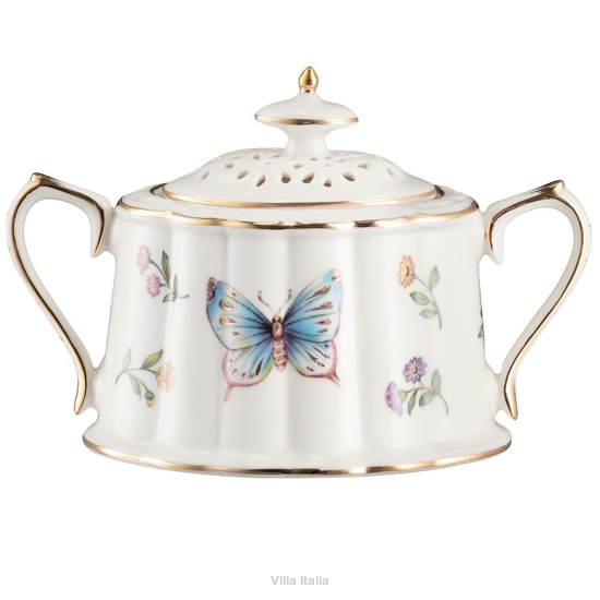 Cukiernica porcelanowa ażurowa dekorowana LEDA IVORY