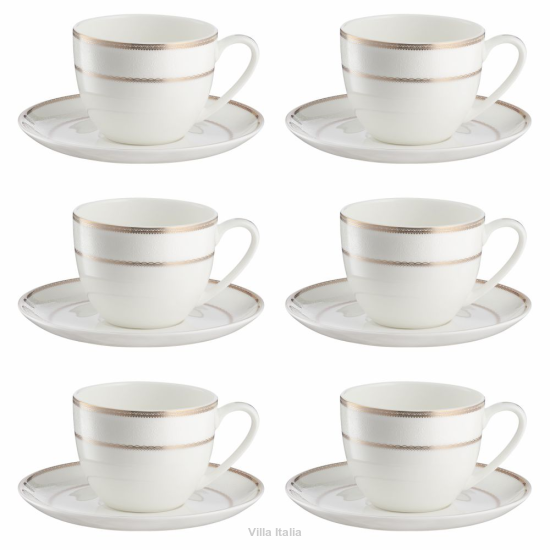 Komplet filiżanek porcelanowych 250 ml 6 sztuk ARIANA