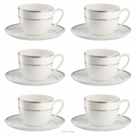 Komplet filiżanek porcelanowych 250 ml 6 sztuk ARIANA