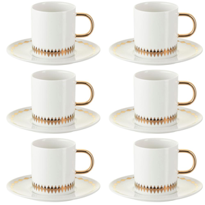 Komplet 6 filiżanek do kawy i herbaty porcelanowych 170 ml GAJA
