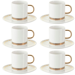 Komplet 6 filiżanek do kawy i herbaty porcelanowych 170 ml GAJA