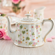 Dzbanek do herbaty porcelanowy dekorowany 850 ml WALENCJA Ivory 1