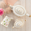 Dzbanek do herbaty porcelanowy dekorowany 850 ml WALENCJA Ivory 2