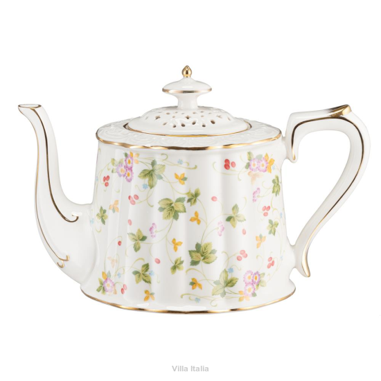 Dzbanek do herbaty porcelanowy dekorowany 850 ml WALENCJA Ivory