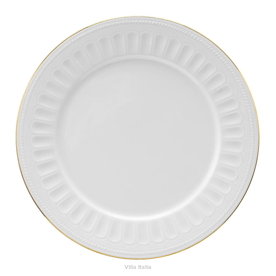 Talerz płaski obiadowy z porcelany kostnej