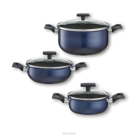 Komplet garnków z pokrywkami, z powłoką ceramiczną