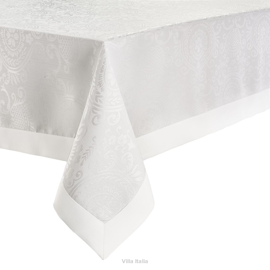 Obrus biały 140 x 240 cm żakardowy INGRID