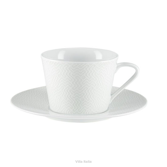 Filiżanka do kawy lub herbaty porcelanowa ze spodkiem 270 ml AURA