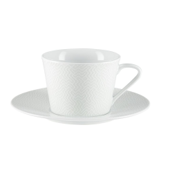 Filiżanka do kawy lub herbaty porcelanowa ze spodkiem 270 ml AURA