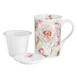 Kubek z zaparzaczem 300ml porcelanowy w pudełku ozdobnym PEONY 3