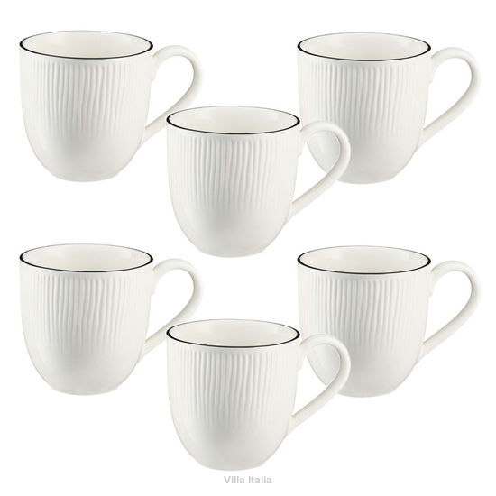 Zestaw kubków porcelanowych 400 ml 6 sztuk BONITA BLACK