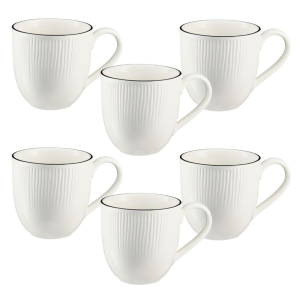 Zestaw kubków porcelanowych 400 ml 6 sztuk BONITA BLACK