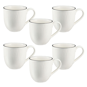 Zestaw kubków porcelanowych 400 ml 6 sztuk BONITA BLACK