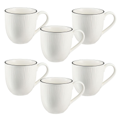 Zestaw kubków porcelanowych 400 ml 6 sztuk BONITA BLACK