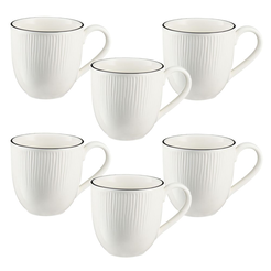 Zestaw kubków porcelanowych 400 ml 6 sztuk BONITA BLACK