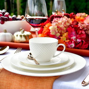 Serwis kawowy porcelanowy na 12 osób BARI WHITE
