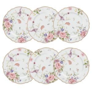 Komplet talerzyków deserowych porcelanowych 20 cm 6 sztuk KATE