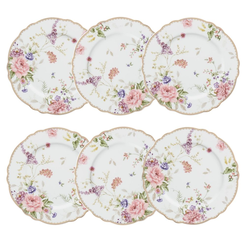 Komplet talerzyków deserowych porcelanowych 20 cm 6 sztuk KATE