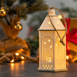 Lampion porcelanowy CHRISTMAS - LED Latarnia