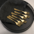 Zestaw widelczyków do ciasta z łopatką dla 6 osób ANTIQUE GOLD 3