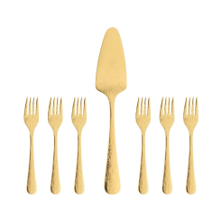 Zestaw widelczyków do ciasta z łopatką dla 6 osób ANTIQUE GOLD