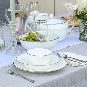 Serwis obiadowy porcelanowy na 12 osób z wazą FLORIAN