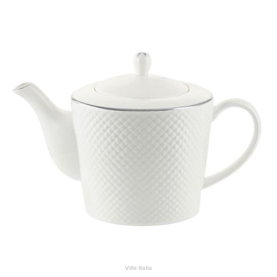 dzbanek na herbatę, porcelanowy, zdobiony platyną
