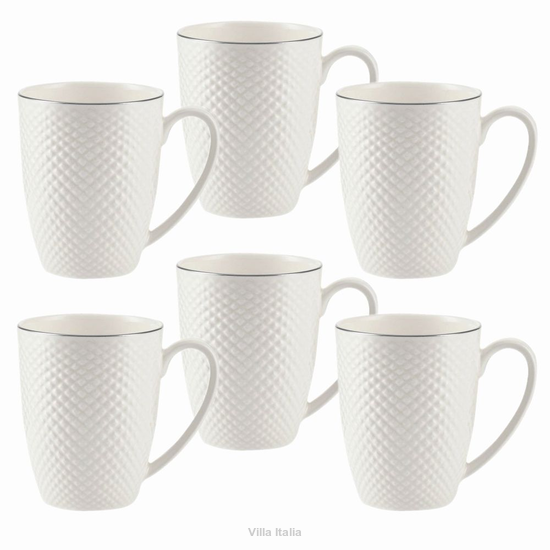 kubeczki porcelanowe z platyną 6 sztuk