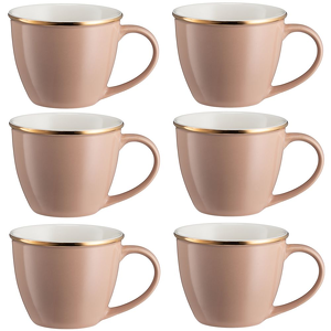 Zestaw filiżanek porcelanowych jumbo 550 ml 6 sztuk CYNAMON