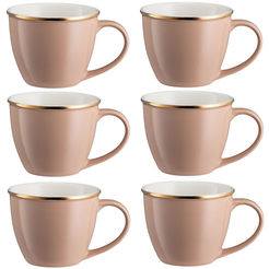 Zestaw filiżanek porcelanowych jumbo 550 ml 6 sztuk CYNAMON