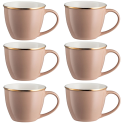 Zestaw filiżanek porcelanowych jumbo 550 ml 6 sztuk CYNAMON
