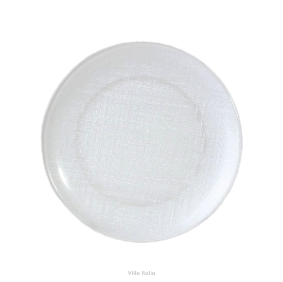Talerz deserowy szklany 21 cm biały PAOLA WHITE