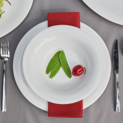 Serwis obiadowy porcelanowy na 12 osób Komplet talerzy NAOMI WHITE
