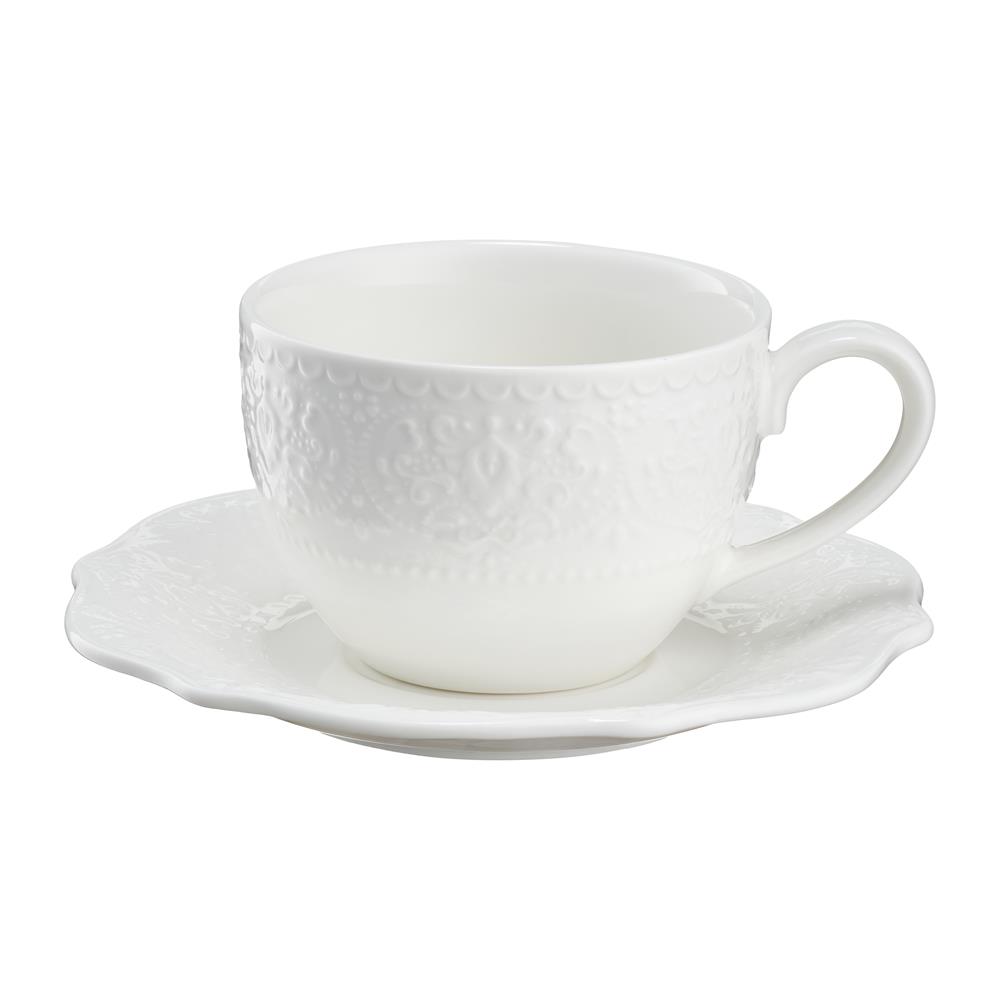 Filiżanka do kawy porcelanowa 300 ml ze spodkiem GLORIETTA Style