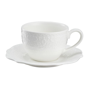 Filiżanka do kawy porcelanowa 300 ml ze spodkiem GLORIETTA Style