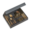 Zestaw sztućców na 6 osób 24 elementy SLIM GOLD 1