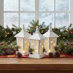 Lampion świąteczny LED biały 35 cm SAN NICOLA