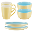 Zestaw śniadaniowy dla 2 osób BORNEO yellow-blue 1
