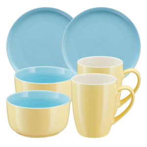 Zestaw śniadaniowy dla 2 osób BORNEO yellow-blue